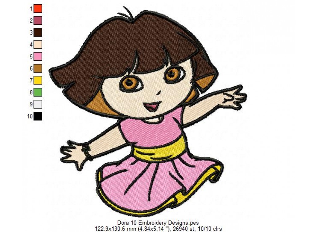 Dora 10 Embroidery Designs