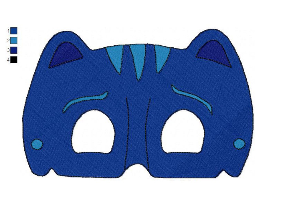 Face PJ Masks 02 Without Eyes Embroidery Design