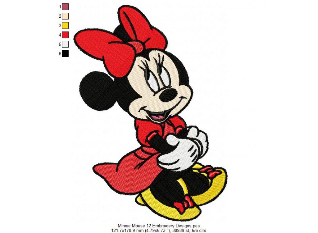 Minnie Mouse 12 Embroidery Designs