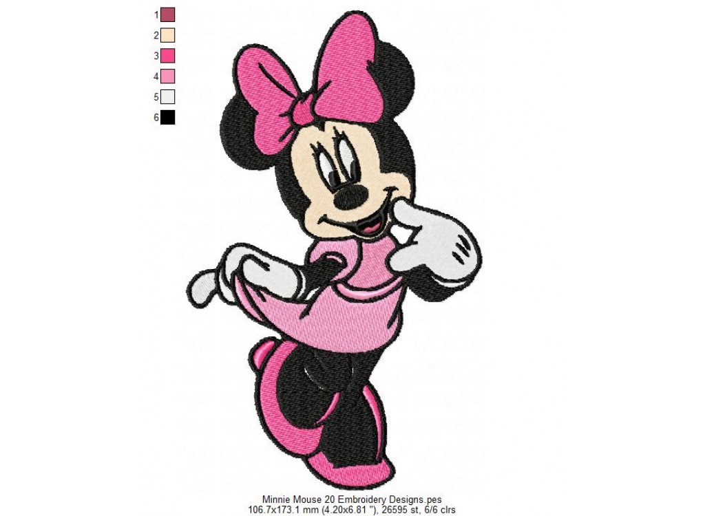 Minnie Mouse 20 Embroidery Designs