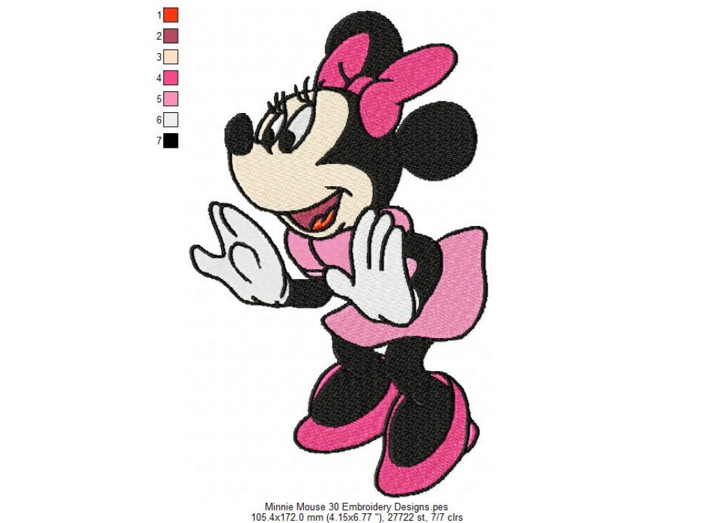 Minnie Mouse 30 Embroidery Designs