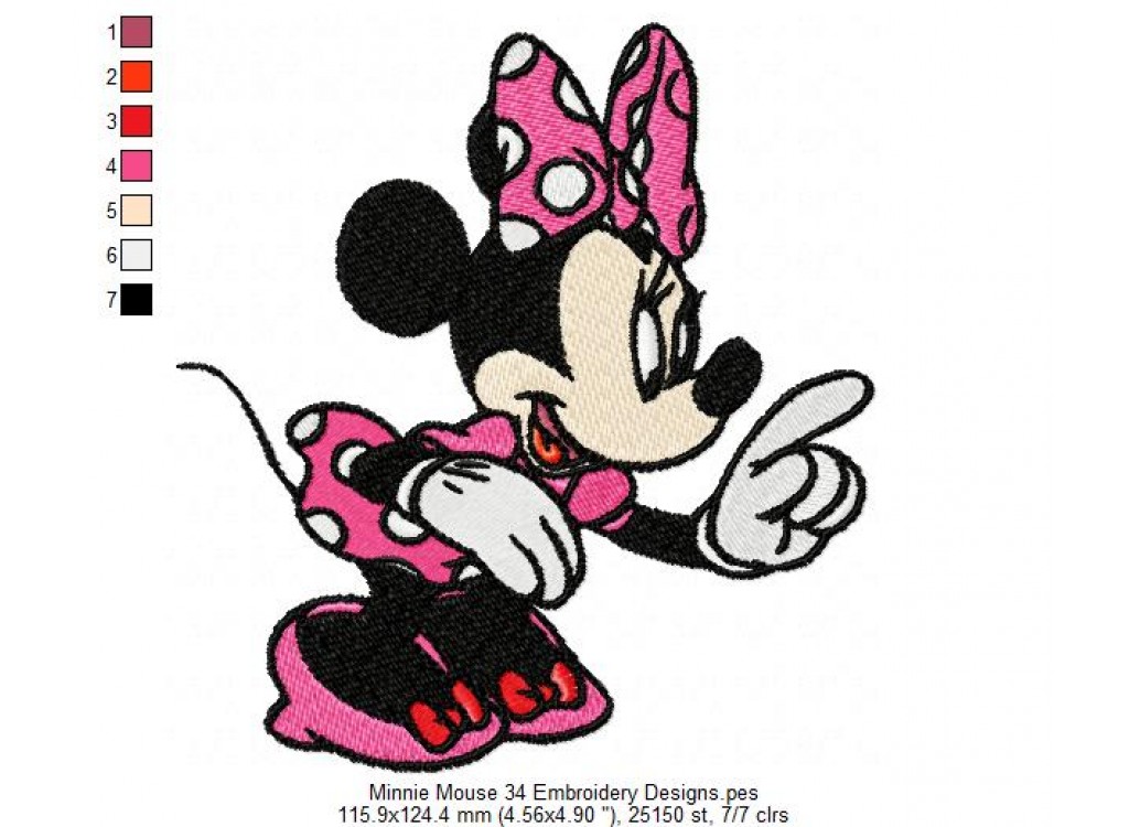 Minnie Mouse 34 Embroidery Designs